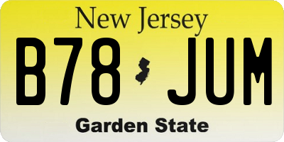 NJ license plate B78JUM