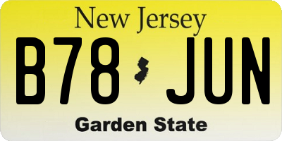 NJ license plate B78JUN