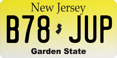 NJ license plate B78JUP