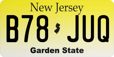 NJ license plate B78JUQ
