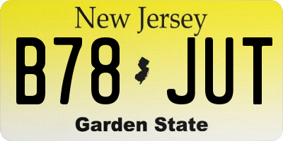 NJ license plate B78JUT