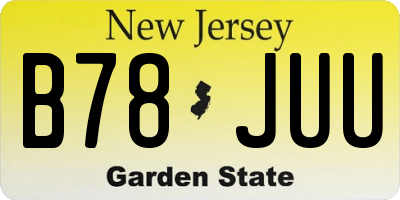 NJ license plate B78JUU