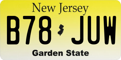 NJ license plate B78JUW