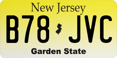 NJ license plate B78JVC