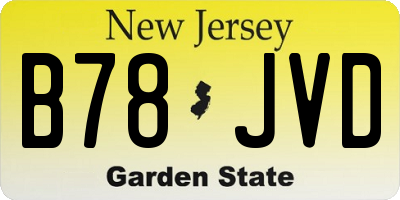 NJ license plate B78JVD
