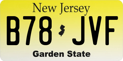 NJ license plate B78JVF