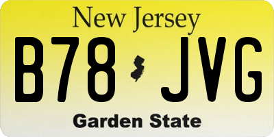 NJ license plate B78JVG