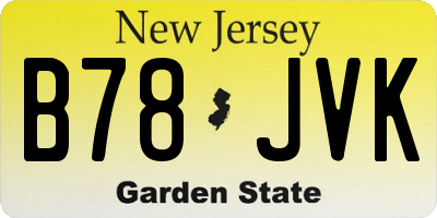 NJ license plate B78JVK