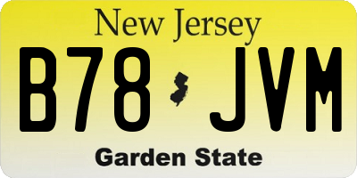 NJ license plate B78JVM