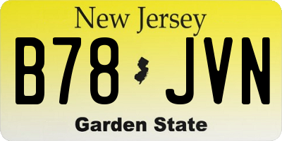 NJ license plate B78JVN