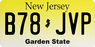 NJ license plate B78JVP