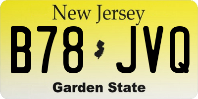 NJ license plate B78JVQ