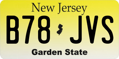 NJ license plate B78JVS