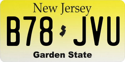NJ license plate B78JVU
