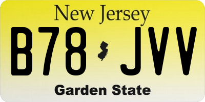 NJ license plate B78JVV