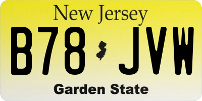 NJ license plate B78JVW