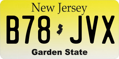 NJ license plate B78JVX