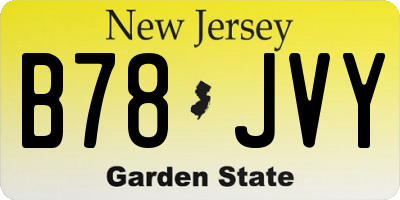 NJ license plate B78JVY