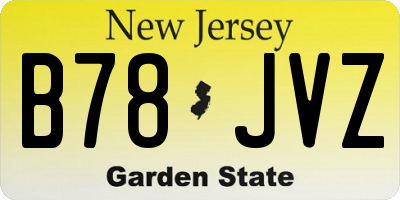NJ license plate B78JVZ