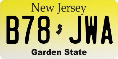 NJ license plate B78JWA