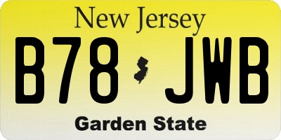 NJ license plate B78JWB