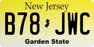 NJ license plate B78JWC
