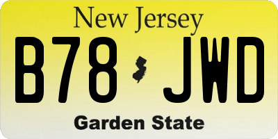 NJ license plate B78JWD