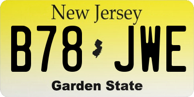 NJ license plate B78JWE