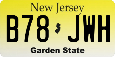 NJ license plate B78JWH