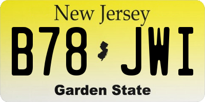 NJ license plate B78JWI