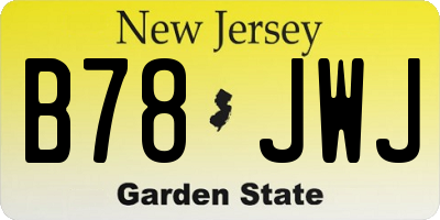 NJ license plate B78JWJ