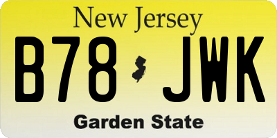 NJ license plate B78JWK