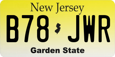 NJ license plate B78JWR
