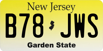 NJ license plate B78JWS