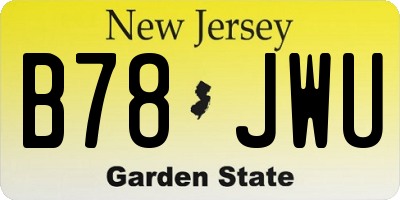 NJ license plate B78JWU