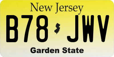 NJ license plate B78JWV