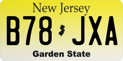 NJ license plate B78JXA