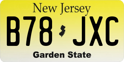 NJ license plate B78JXC