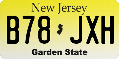 NJ license plate B78JXH