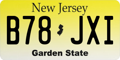 NJ license plate B78JXI