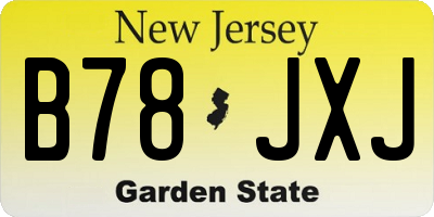 NJ license plate B78JXJ