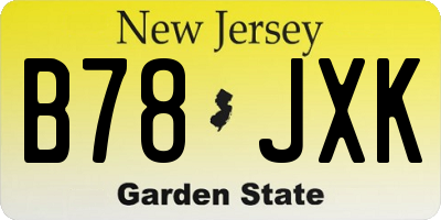 NJ license plate B78JXK