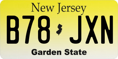 NJ license plate B78JXN