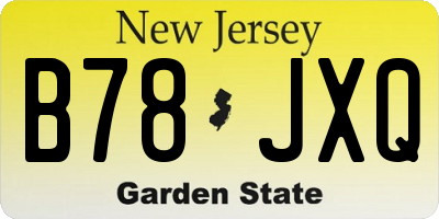 NJ license plate B78JXQ