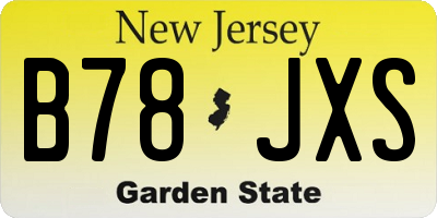 NJ license plate B78JXS