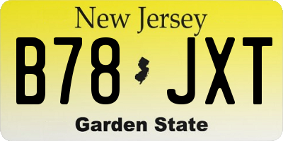 NJ license plate B78JXT
