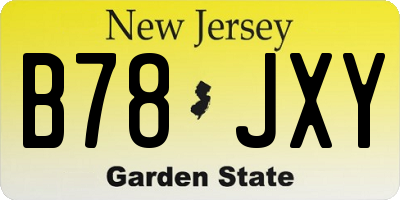 NJ license plate B78JXY