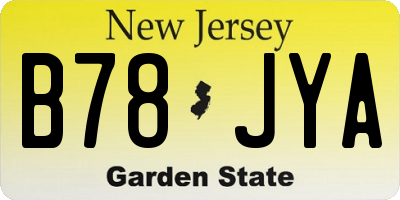 NJ license plate B78JYA