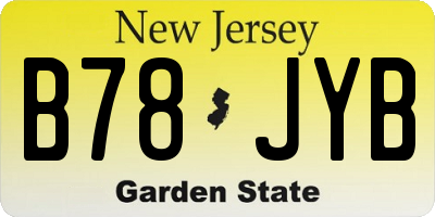 NJ license plate B78JYB
