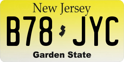 NJ license plate B78JYC
